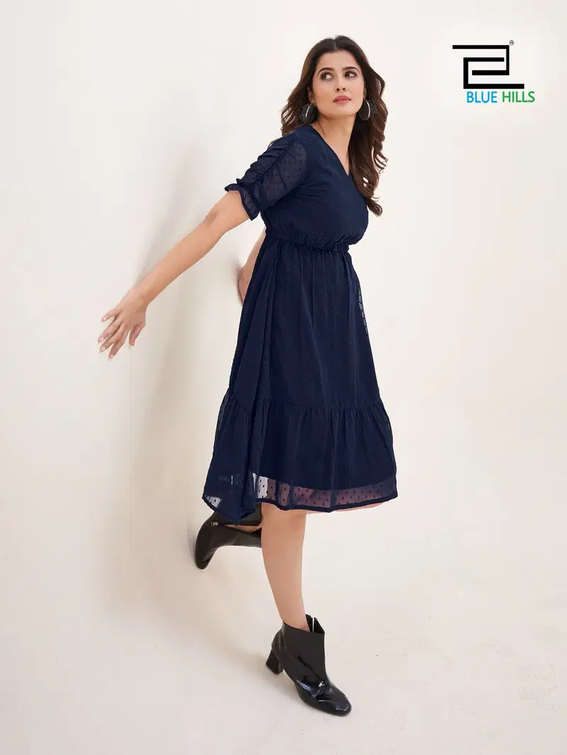 Belle By Blue Hills Georgette Tunic Style Western Kurtis Wholesale Market
